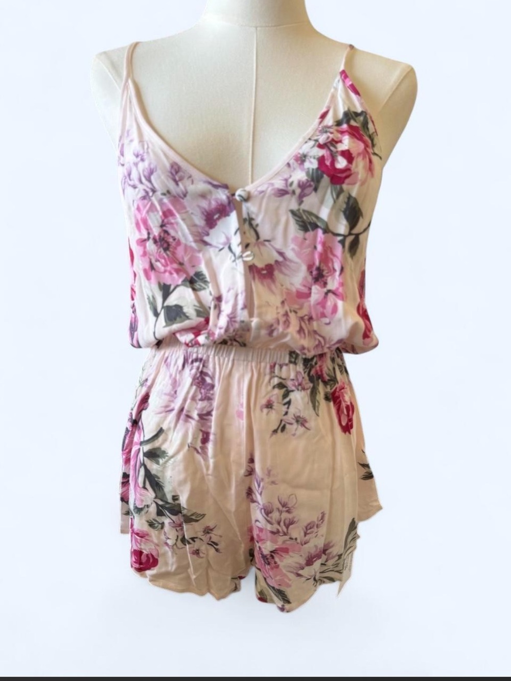 Yumi Kim Pink Floral Tank Romper